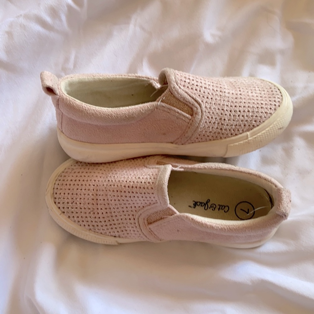 Blush toddler girl slip on shoes- size 7